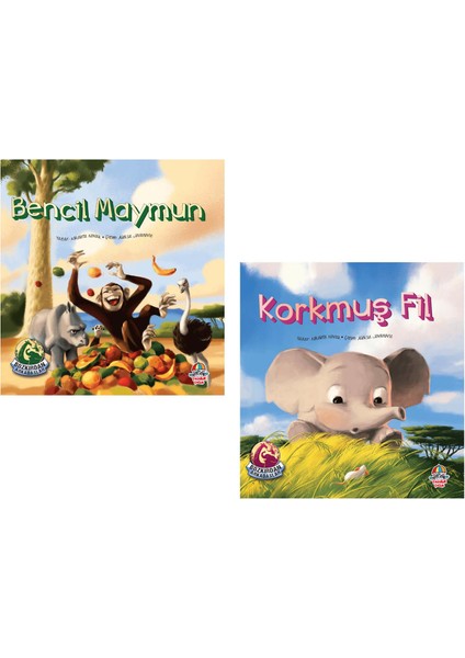 Bozkırdan Arkadaşlar Serisi Bencil Maymun + Korkmuş Fil Set 6+ Yaş Hikaye Kitabı – Öykü 2 Kitap