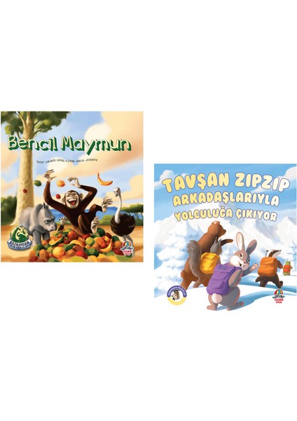 Bozkırdan ve Ormandan Serilerinden Bencil Maymun + Tavşan Zıpzıp Set 6+ Yaş Hikaye Kitabı – Öykü 2 Kitap
