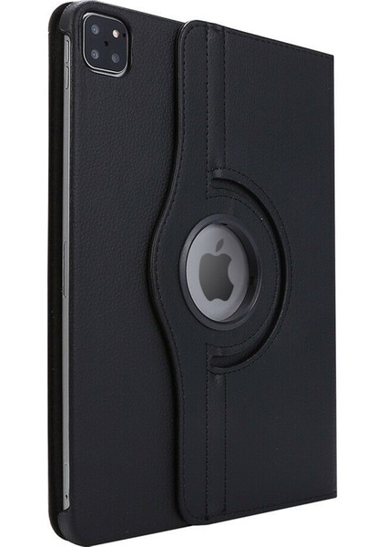 Apple iPad Pro 11'' 2021 3. Nesil Kılıf (A2377-A2459-A2301-A2460) 360 Rotating Stand Deri Siyah