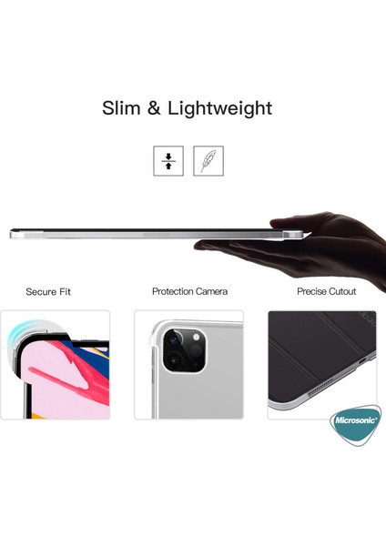 Apple iPad Pro 11'' 2021 3. Nesil Kılıf (A2377-A2459-A2301-A2460) Smart Case ve Arka Kapak Siyah
