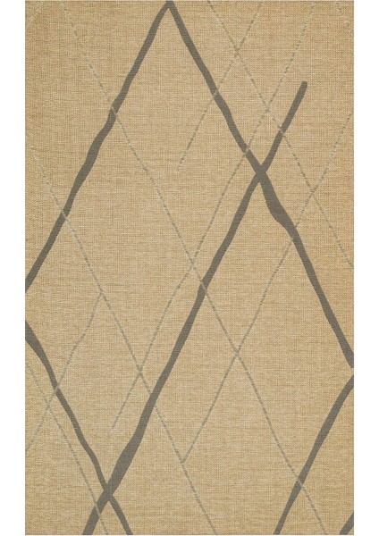 Brooklyn BRK 05 Beige Bej Gri Kaymaz İnce Hasır Dokuma Kilim