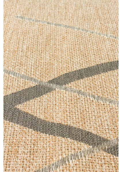 Brooklyn BRK 05 Beige Bej Gri Kaymaz İnce Hasır Dokuma Kilim