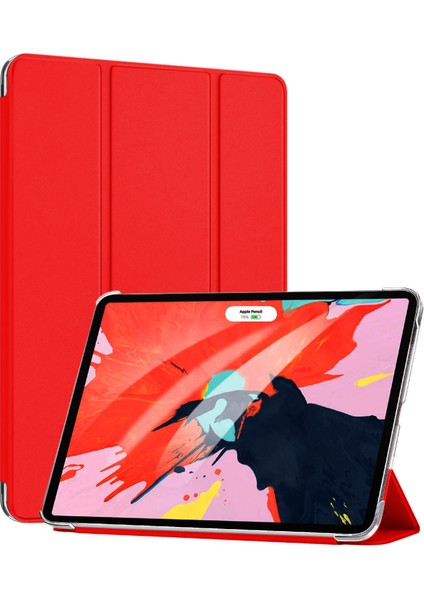 Apple iPad Pro 11'' 2021 3. Nesil Kılıf (A2377-A2459-A2301-A2460) Smart Case ve Arka Kapak Kırmızı