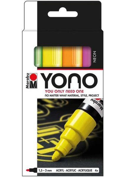 Yono Marker Set Neon 4x1.5-3mm