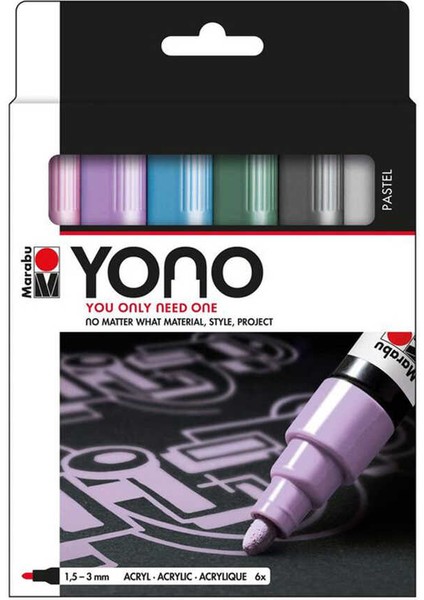 Yono Marker Set Pastel 6x1.5-3mm
