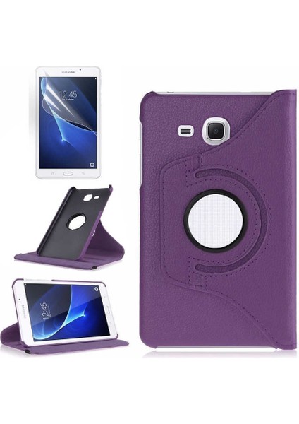 Samsung Galaxy Tab 4 T280 Kılıf 360 Derece Dönen Standlı Pu-Deri New Case