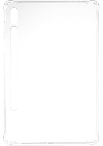 Samsung Galaxy Tab S7 T870 Kılıf Anti Şok Şeffaf Beyaz Shock Proof Esnek modelleri