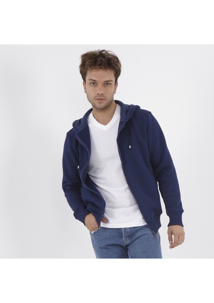 Erkek Kapişonlu S-Shırt - Lacivert
