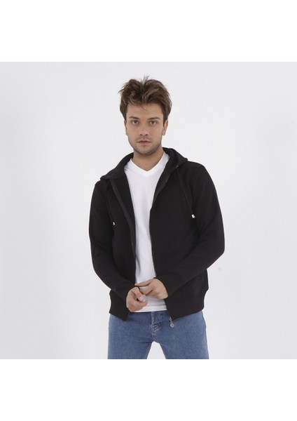 Erkek Kapişonlu S-Shırt - Siyah modelleri