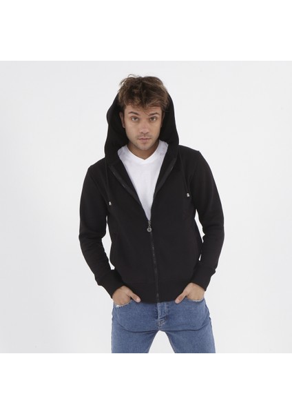 Erkek Kapişonlu S-Shırt - Siyah indirimleri