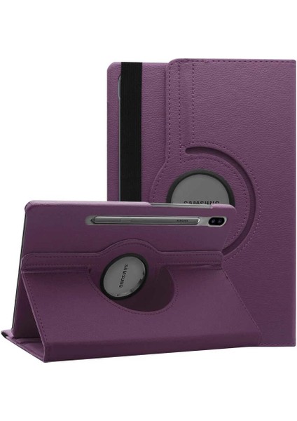 Samsung Galaxy Tab S7 Fe Lte T737 Kılıf 360 Derece Dönen Standlı Pu-Deri New Case