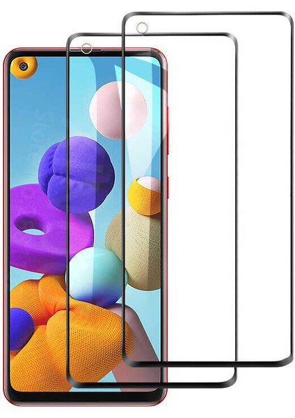 Samsung Galaxy A21 Ekran Koruyucu Full Tam Kaplayan Kavisli Tempered Cam modelleri