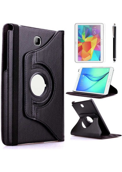 Samsung Galaxy Tab A 10.1 2016 P580 Kılıf 360 Derece Dönen Standlı Pu-Deri New Case+Kalem+Ekran