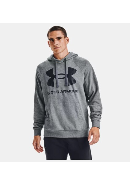 Erkek UA Rival Fleece Big Logo Kapüşonlu Üst 1357093-012