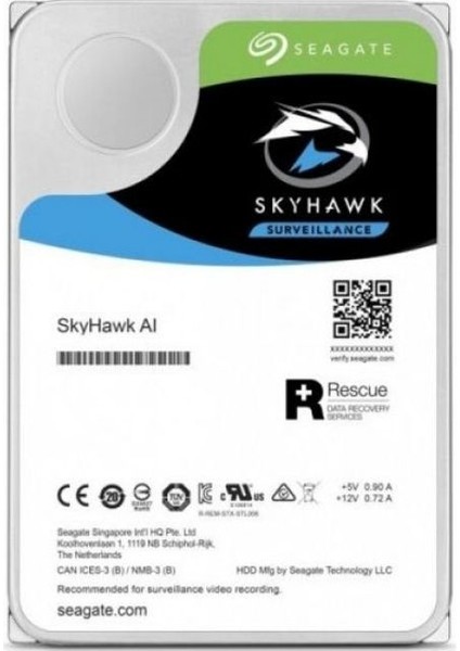 ST8000VE001 8TB Skyhawk 256MB 3.5” SATA 3 7200Rpm 7-24 Güvenlik (Resmi Distiribitör Ürünü)