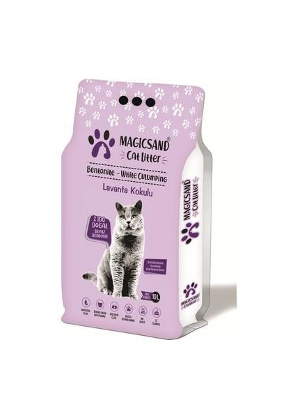 Cat Litter Lavanta Kokulu Kedi Kumu Ince Taneli 10 Lt