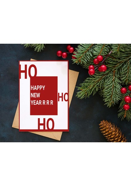 Yılbaşı Happy New Year Tebrik Kartı Kartpostalı