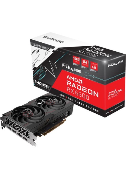 Sapphıre Amd Radeon RX 6600 Pulse 8GB  128Bit 2490MHz GDDR6  PCI-Express 4.0 Ekran Kartı 11310-01-20G