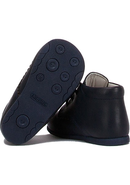 Kifidis Kifidis-Kids Chiquitin Ilk Adım Unisex Çocuk Deri Ayakkabı 18-23 Lacivert Deri