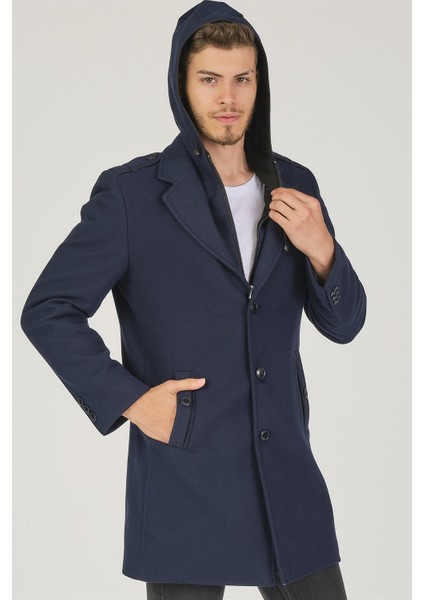 PLT8406 Dewberry Erkek Palto-Lacivert