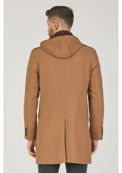 Kadın Midi Palto Yün Karışımlı Uzun Kol Camel Renk Şık Tasarım fiyatları