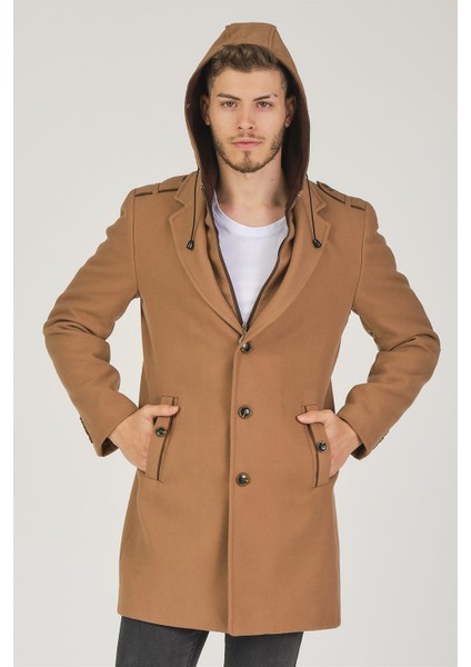 Kadın Midi Palto Yün Karışımlı Uzun Kol Camel Renk Şık Tasarım fırsatları