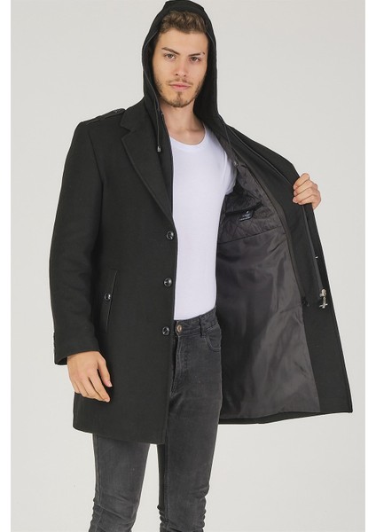 PLT8406 Dewberry Erkek Palto-Siyah