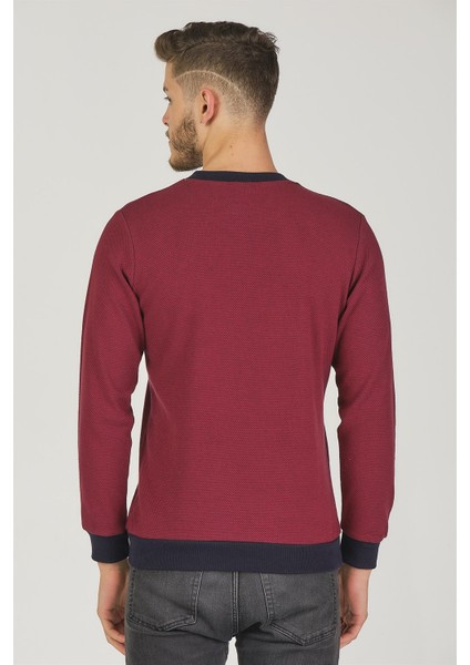 V4004 Erkek Sweatshirt-Bordo
