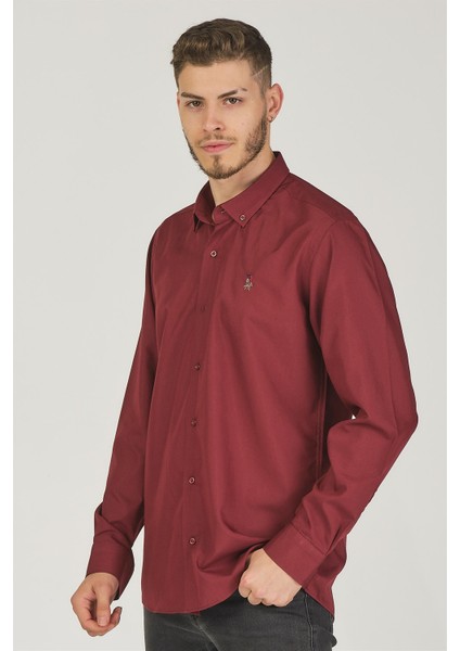 G725 Dewberry Erkek Gömlek-Bordo fırsatları