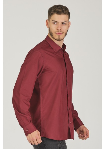 G725 Dewberry Erkek Gömlek-Bordo indirimleri