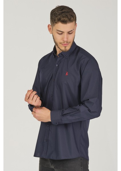 G725 Dewberry Erkek Gömlek-Lacivert modelleri