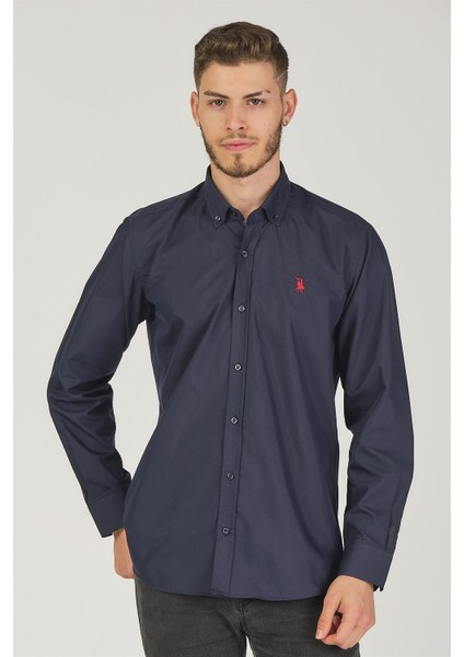 G725 Dewberry Erkek Gömlek-Lacivert indirimleri