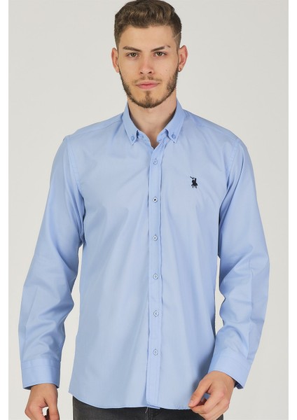 G725 Dewberry Erkek Gömlek-Mavi