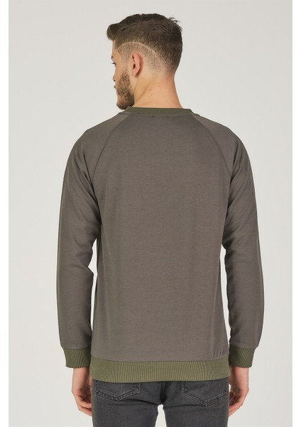 V4003 Reglan Kol Erkek Sweatshirt-Haki fiyatları