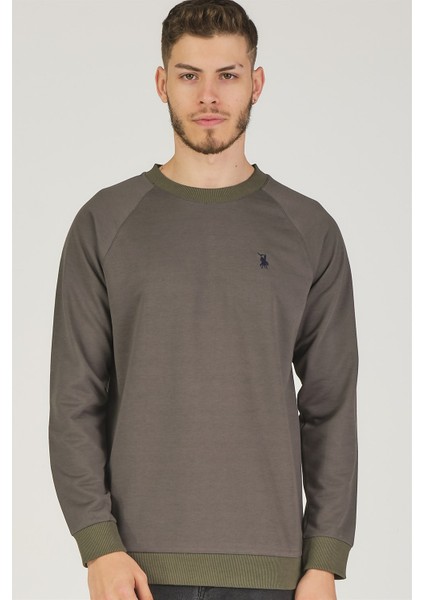 V4003 Reglan Kol Erkek Sweatshirt-Haki