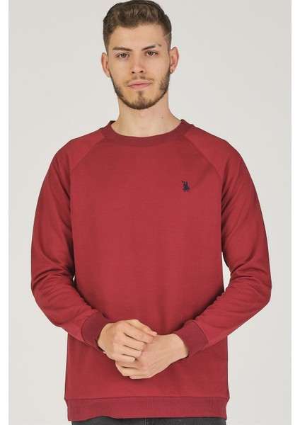 V4003 Reglan Kol Erkek Sweatshirt-Bordo