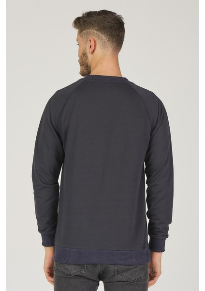 V4003 Reglan Kol Erkek Sweatshirt-Lacivert