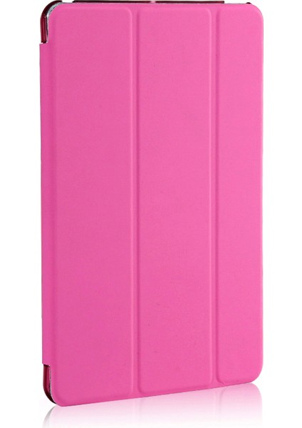 Apple iPad Pro 12.9'' 2021 5. Nesil Kılıf (A2378-A2461-A2379-A2462) Slim Translucent Back Smart Cover Pembe