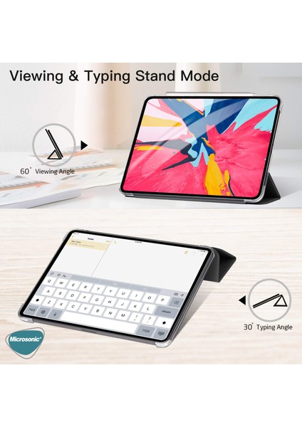 Apple iPad Pro 12.9'' 2021 5. Nesil Kılıf (A2378-A2461-A2379-A2462) Slim Translucent Back Smart Cover Pembe