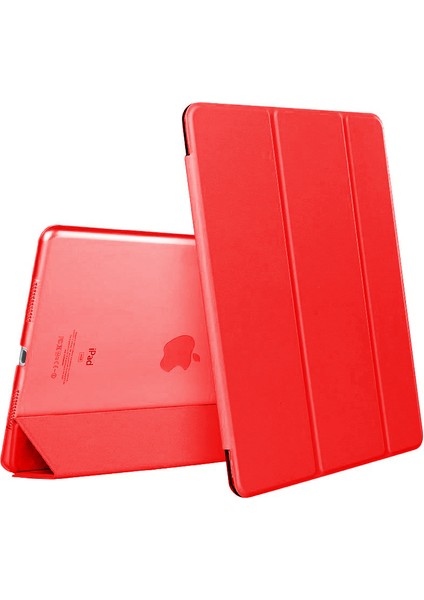Apple iPad 10.2'' 9. Nesil (A2602-A2604-A2603-A2605) Smart Case ve Arka Kılıf Kırmızı