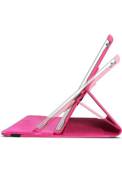 Apple iPad 10.2'' 9. Nesil (A2602-A2604-A2603-A2605) Kılıf 360 Rotating Stand Deri Pembe