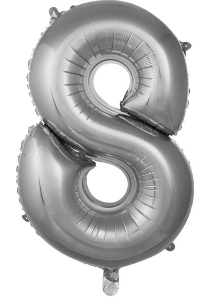 Partipan 8 Rakam Folyo Balon Gümüş 76 cm