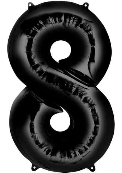 Partipan 8 Rakam Folyo Balon Siyah 76 cm