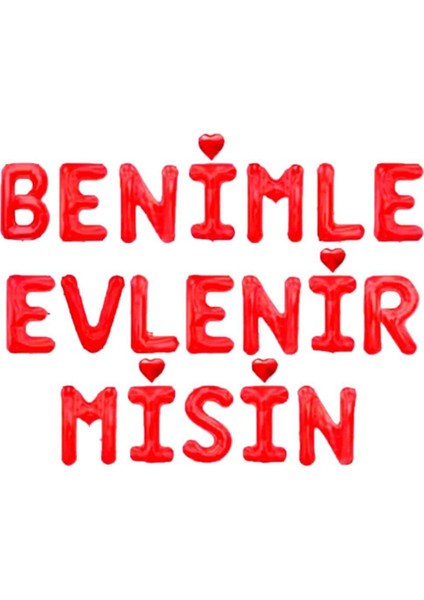 Partipan Benimle Evlenirmisin Kırmızı Folyo Balon 40 cm