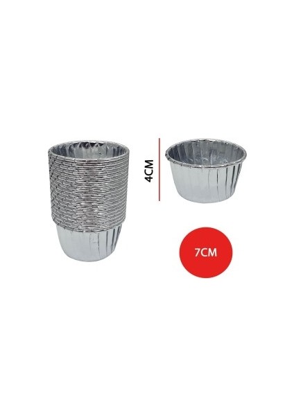 Metalik Gümüş Muffin Kalıbı 20'li