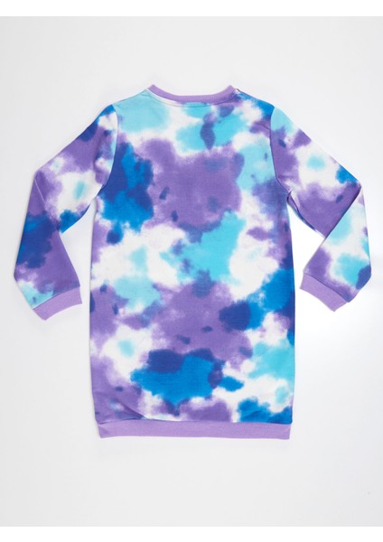 Kız Çocuk Elbisesi Bisiklet Yaka Batik Desenli Günlük Stil 2021 Sonbahar-Kış fırsatları