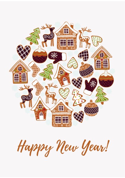 Yılbaşı Tebrik Kartı-Happy New Year Card-Yılbaşı Kartpostalı