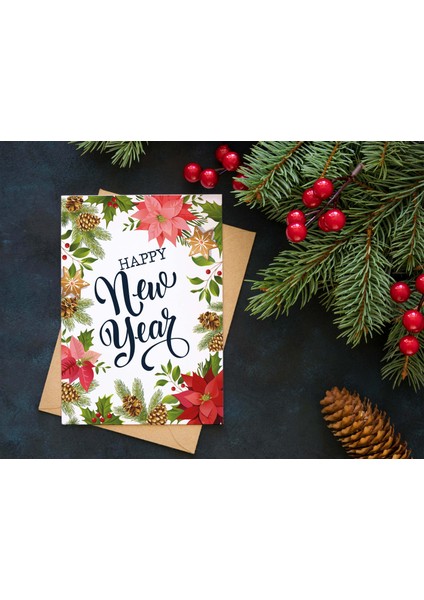 Yılbaşı Tebrik Kartı-Happy New Year Card-Yılbaşı Kartpostalı