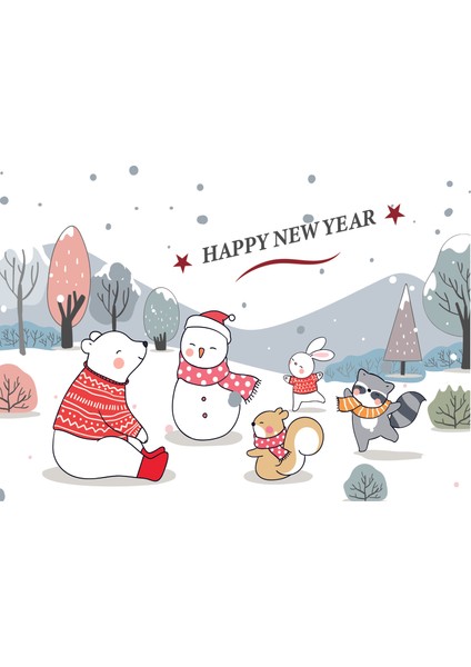 Yılbaşı Tebrik Kartı-Happy New Year Card-Yılbaşı Kartpostalı fiyatları