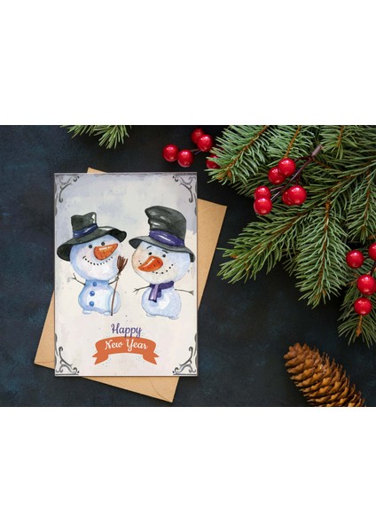 Yılbaşı Tebrik Kartı-Happy New Year Card-Yılbaşı Kartpostalı